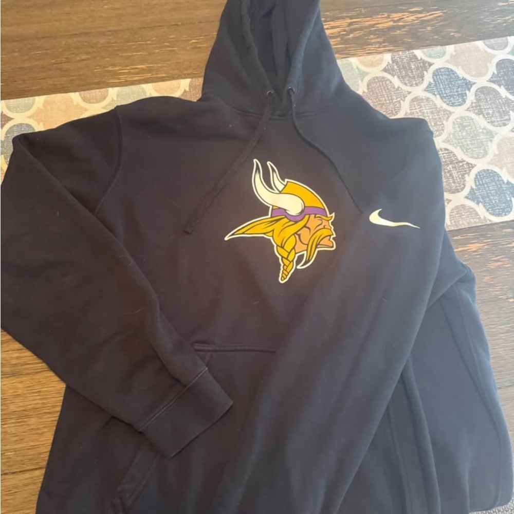 Nike Minnesota Vikings black hoodie with Iconic Swoosh